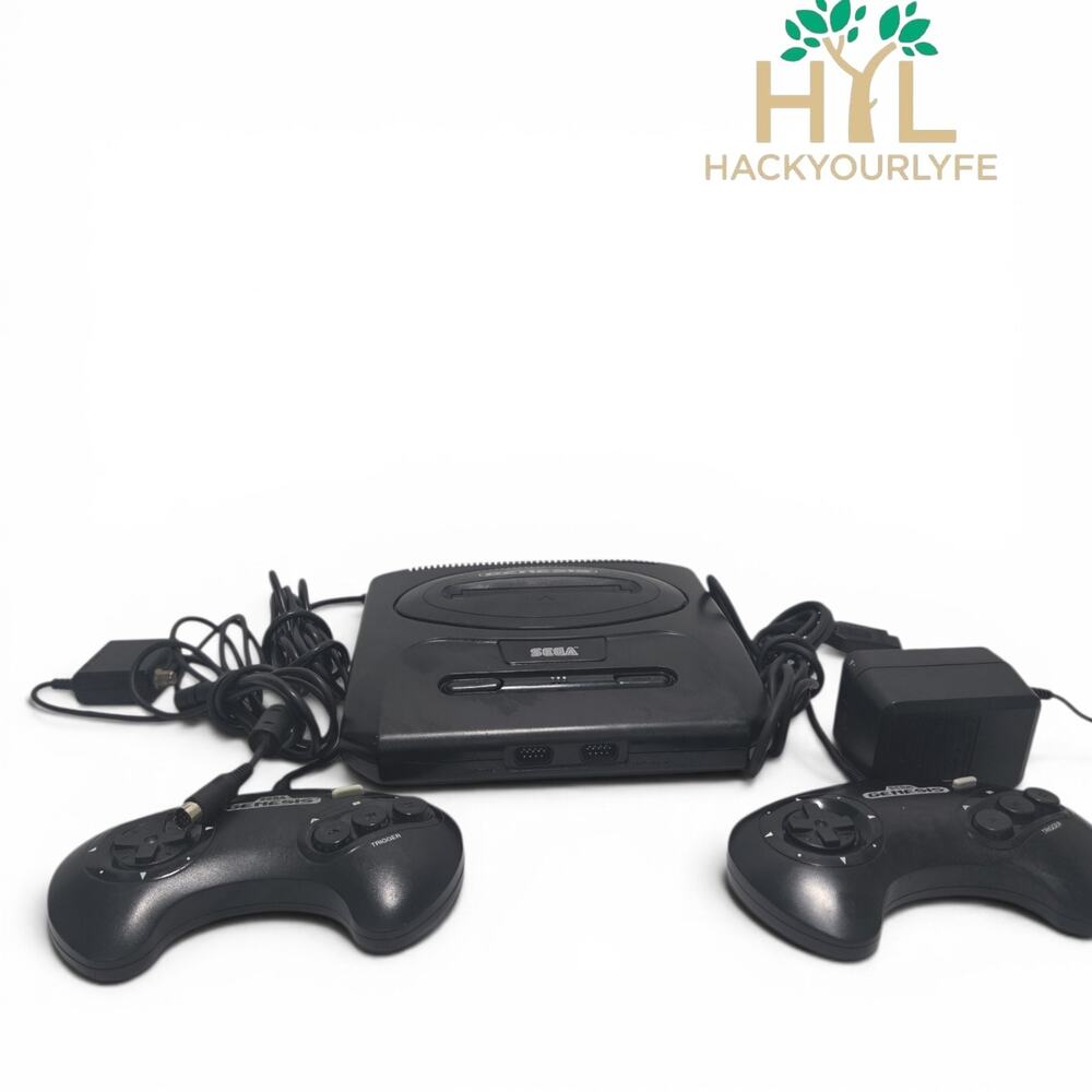 Sega Genesis Mini Classic Console MK 16000 2 Controllers Used